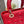 medium lady 24 red calfskin gold hardware