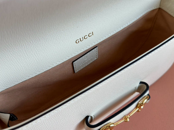 gg horsebit 1955 24cm small shoulder bag white calfskin