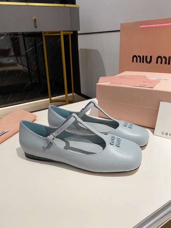 Miu ballerinas cloud blue calfskin