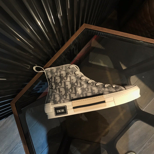 CD High Sneaker White Black Oblique Canvas