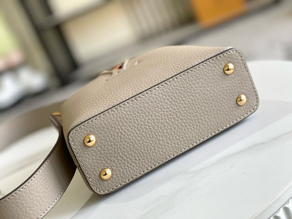 Capucines Bag Light Brown Calfskin Leather Snake Top Handle Best Version