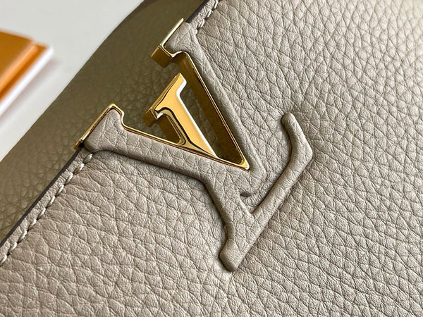 Capucines Bag Light Brown Calfskin Leather Snake Top Handle Best Version