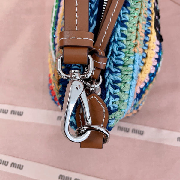 Miumiu Rainbow Woven Bag 19 25.5cm Super Heavy Cottton Handmade