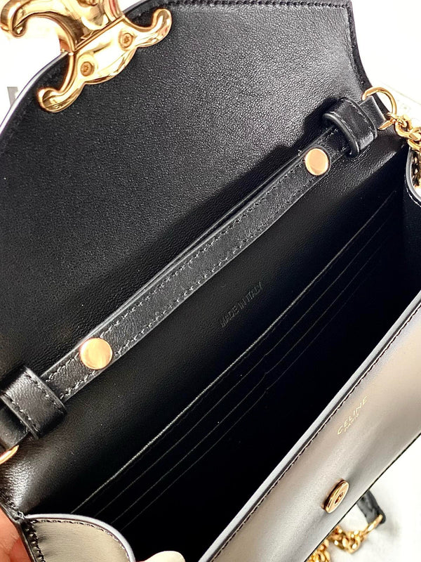 TRIOMPHE WOC 20 BLACK CALFSKIN