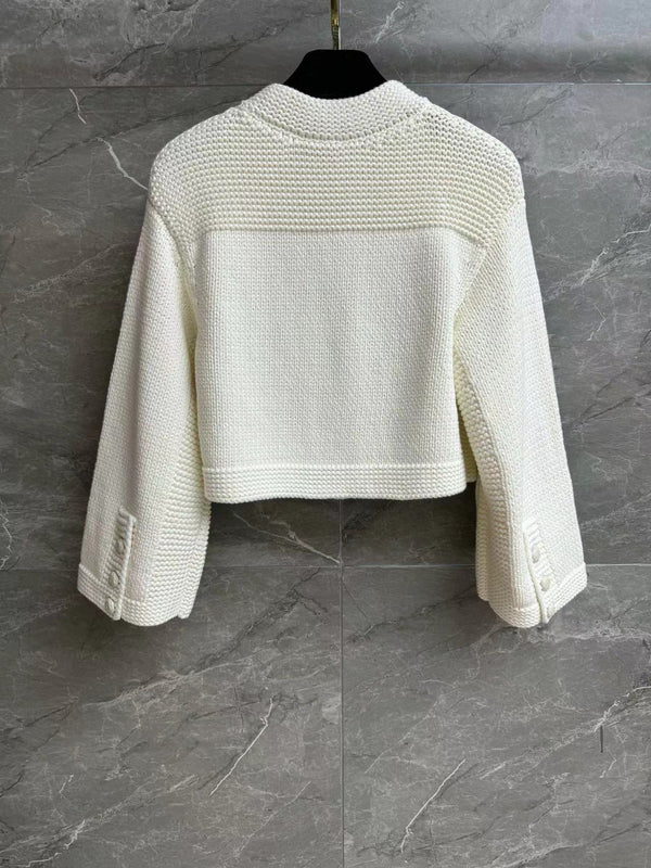CC 25 White Cardigan Jacket Cotton
