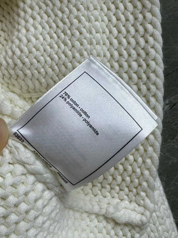 CC 25 White Cardigan Jacket Cotton