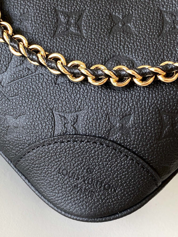 LV Boulogne GM Black Monogram Empreinte Grained Calfskin