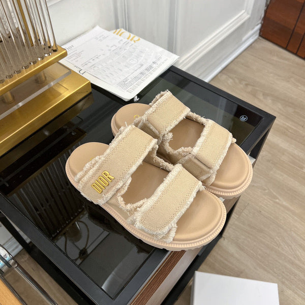 CD Dioract Slide In Beige Canvas