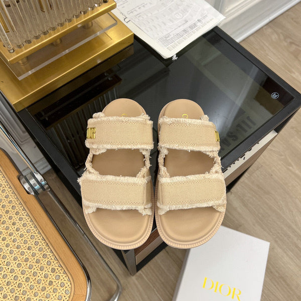 CD Dioract Slide In Beige Canvas