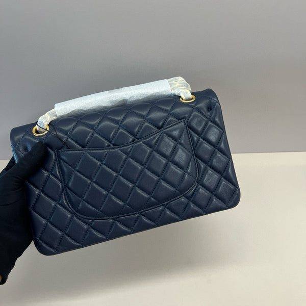 CC Classic 25cm Navy Blue Lambskin Gold Hardware