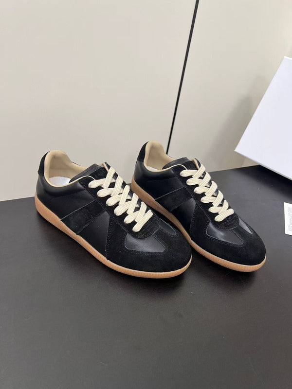 Maison Margiela Sneakers Black Calfskin Suede Patchwork
