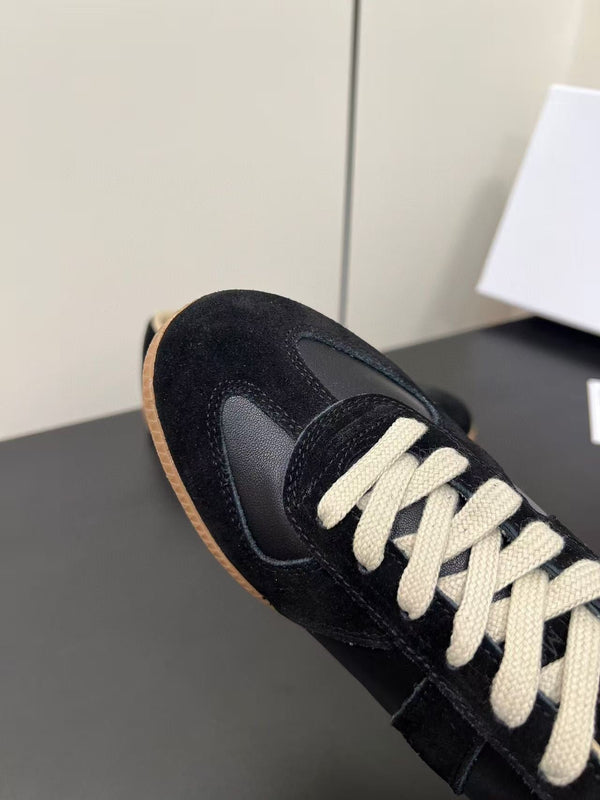 Maison Margiela Sneakers Black Calfskin Suede Patchwork