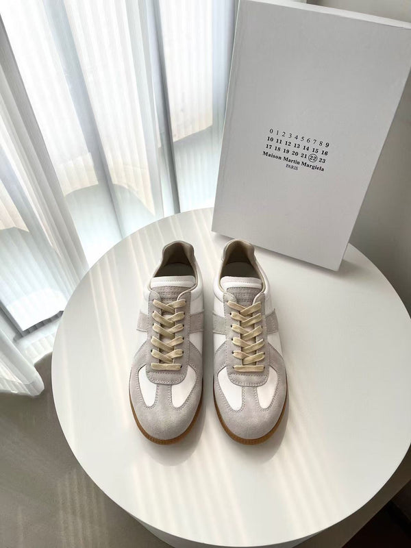 Maison Margiela Sneakers Beige Calfskin Suede Patchwork