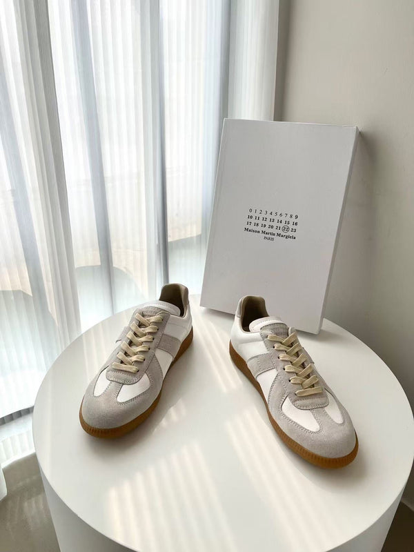 Maison Margiela Sneakers Beige Calfskin Suede Patchwork