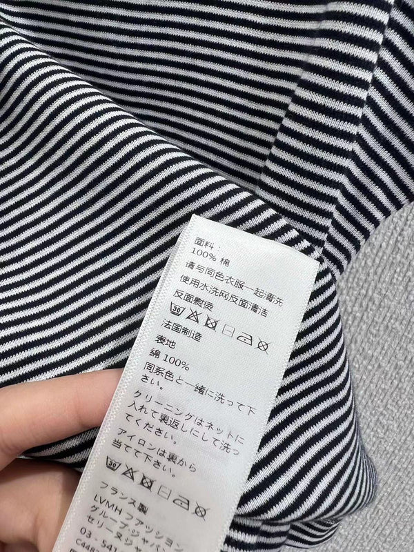 Triomphe Tank Top In Striped Jersey White Mix Navy Cotton