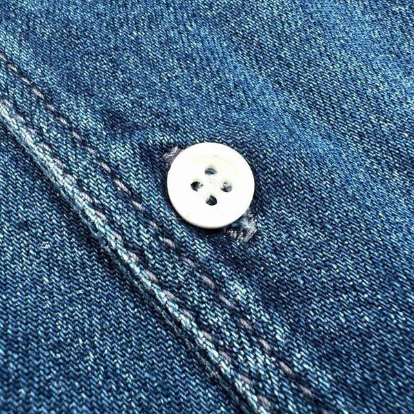 Loewe Short Sleeve Men Shirt in Blue Denim