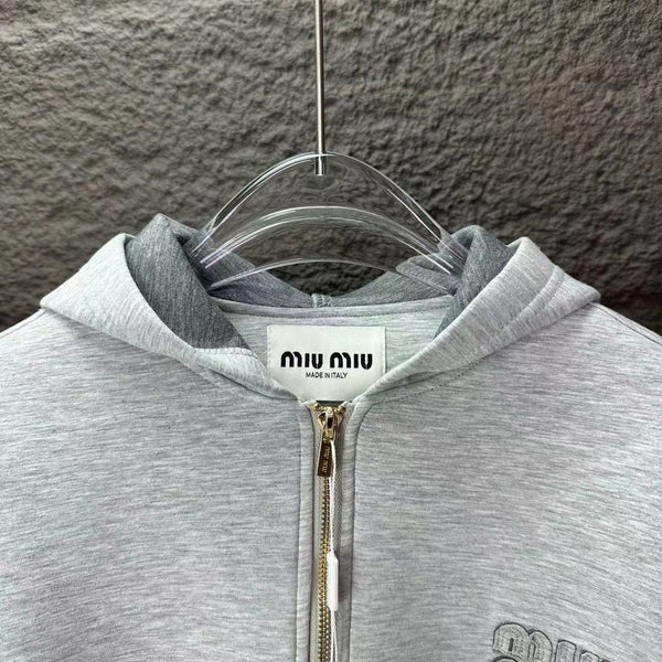 MM Flamenco Hoodie Jacket in Gray Cotton