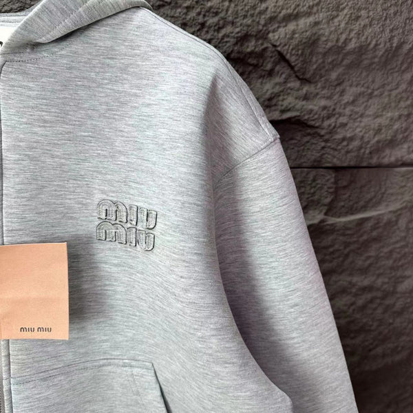 MM Flamenco Hoodie Jacket in Gray Cotton