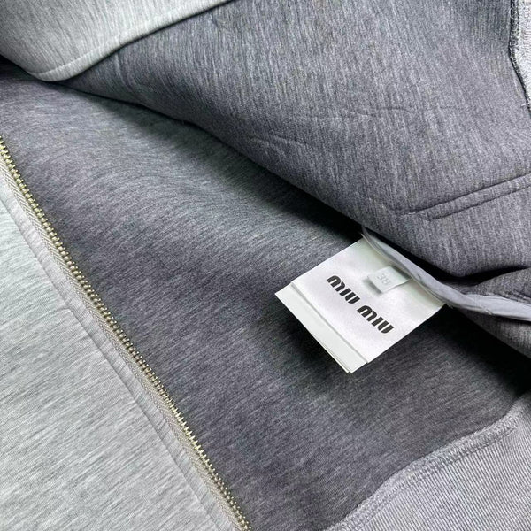 MM Flamenco Hoodie Jacket in Gray Cotton