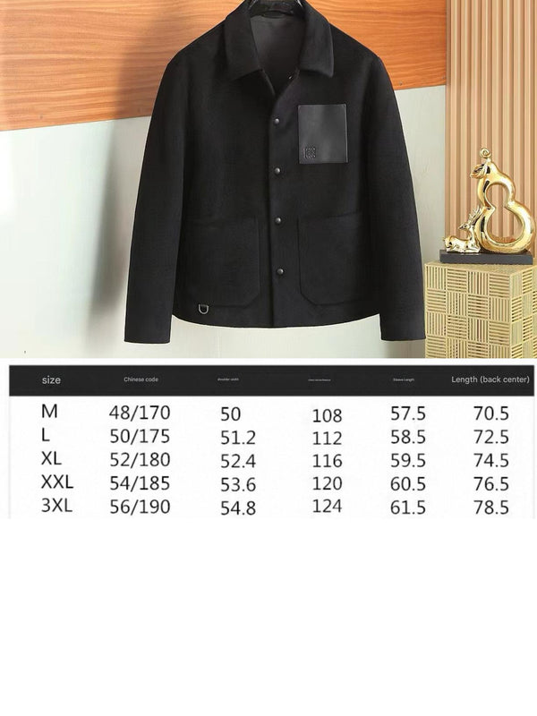 Loewe Men Shirt Jacket in Black Wool and Cashemere