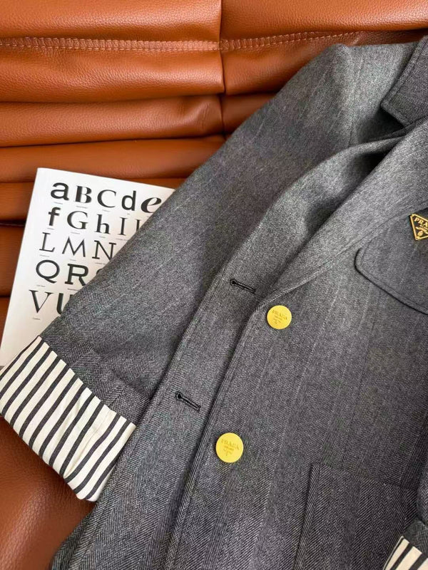 Prada Vest Suit Gray Wool