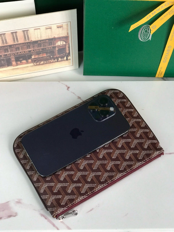 Goyard Burgurdy Goyardine Senat PM Cosmetic Bag