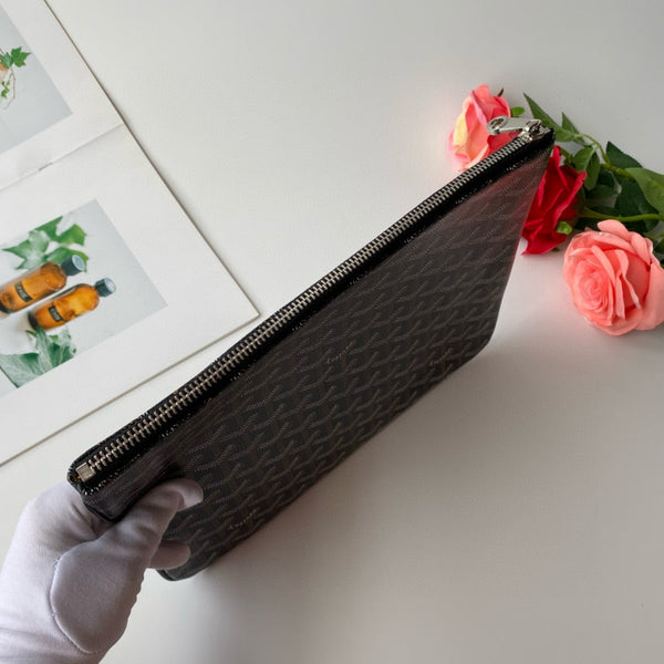 Goyard Black Goyardine Senat PM Cosmetic Bag