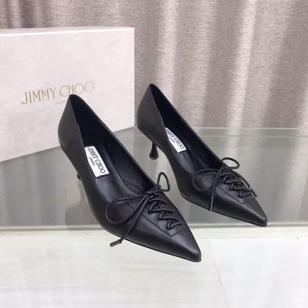 Jimmy Scarlett 50mm in pelle di agnello nera con décolleté