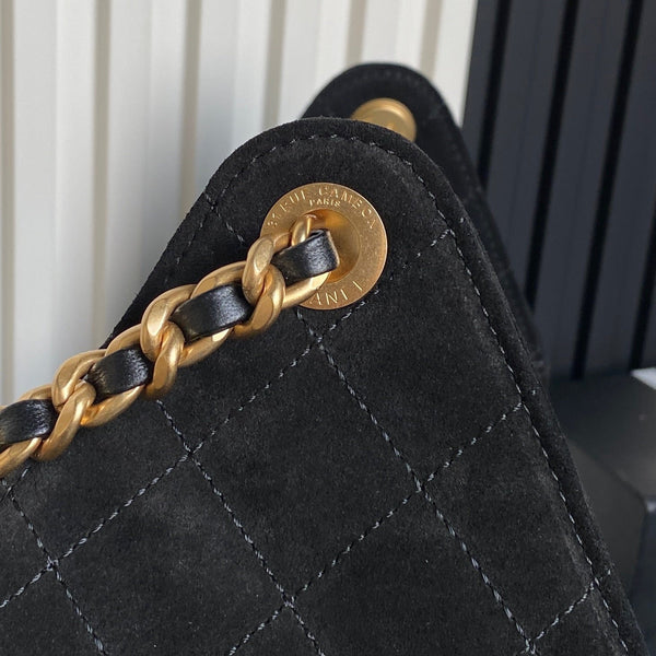 25C Hobo Bag 30cm Black Deerskin