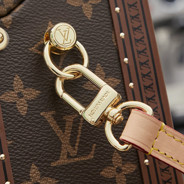 MINI BAULE RETTANGOLARE 17 IN TELA MONOGRAMMA MARRONE