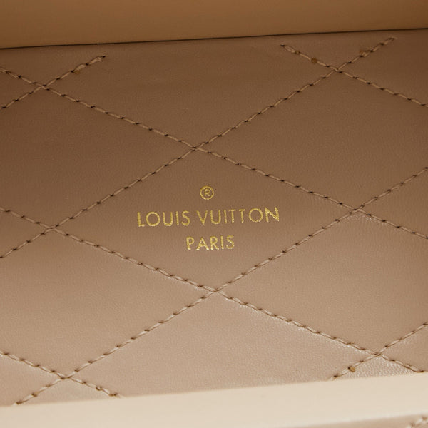 MINI BAULE RETTANGOLARE 17 IN TELA MONOGRAMMA MARRONE