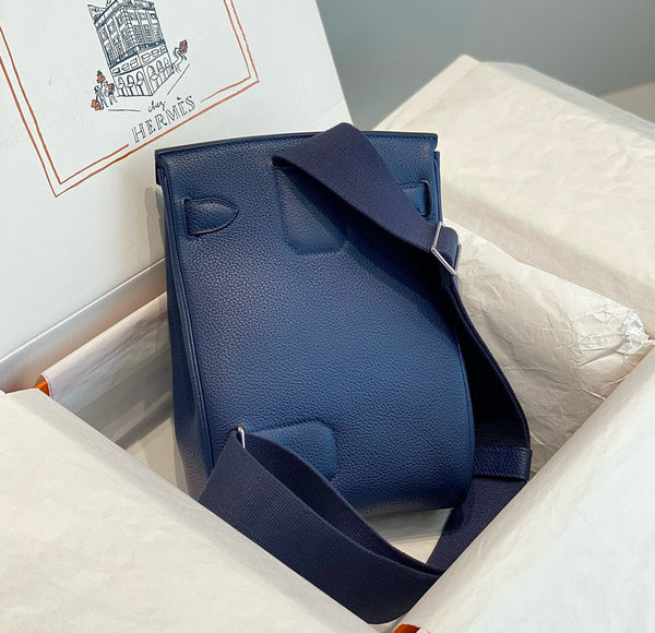 HM HAC A DOS PM 26CM NAVY BLUE TOGO LEATHER SILVER HARDWARE