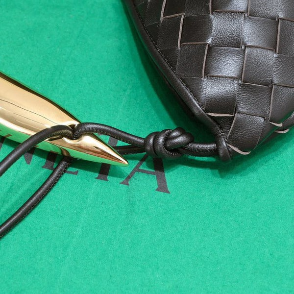 SARDINA 39 CON CATENA IN PELLE DI AGNELLO MARRONE SCURO