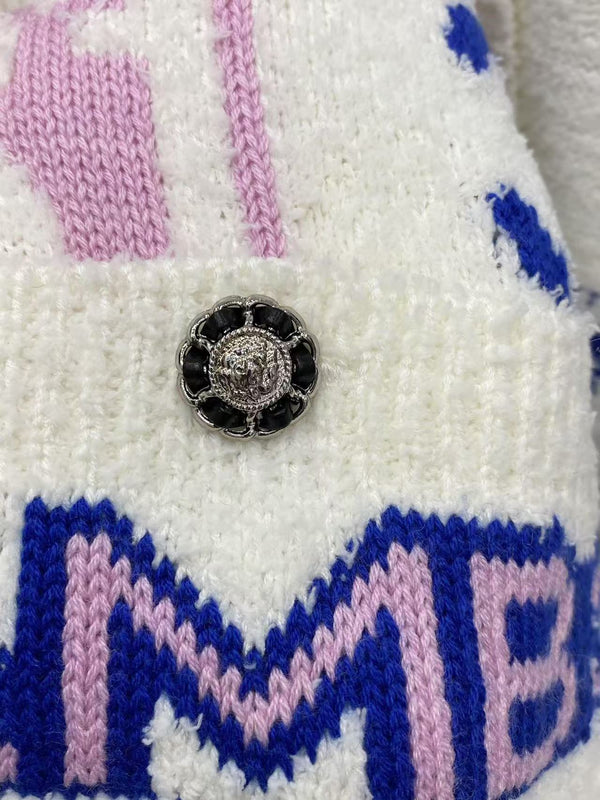 CC SS23 Cream Multicolor Logo Cardigan