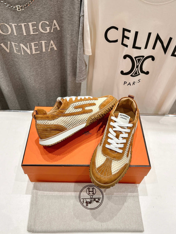 HM Jet Sneaker 20MM White Mix Brown Suede