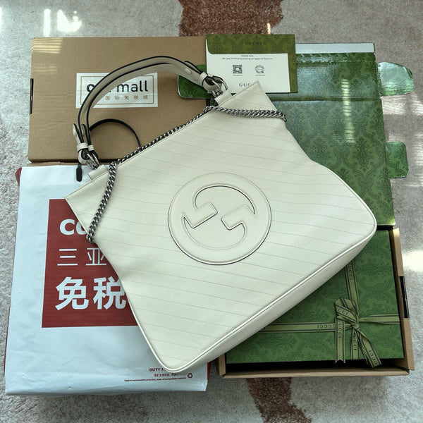 GG Blondie 34.5 2Way Tote Bag Cream Calfskin