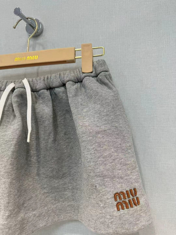 Miu Short Grigio Cotone