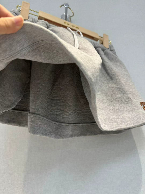 Miu Short Grigio Cotone