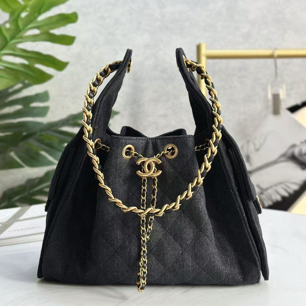 CC 25C Hobo Bag 30cm Black Denim