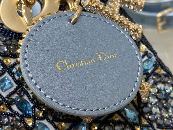 CD Lady 20 Navy blue Canvas attached diamonds