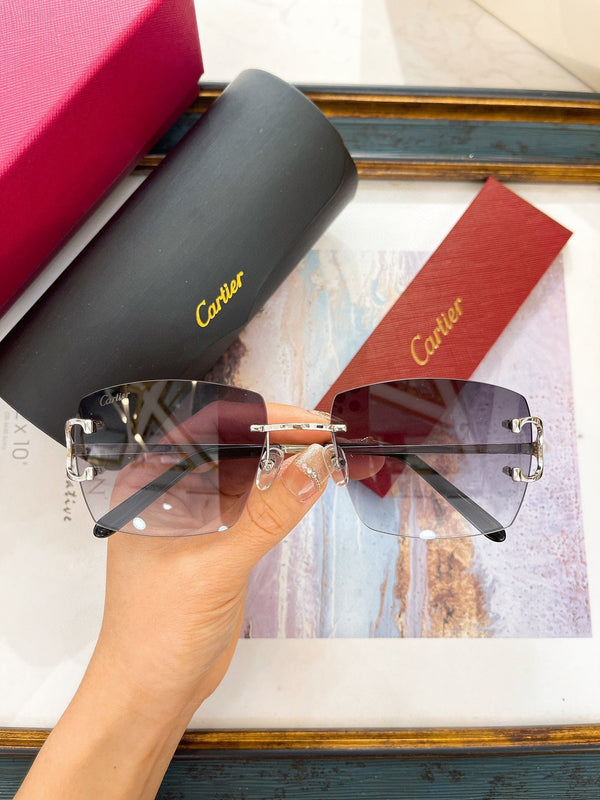 Cartier Sunglasses Rectangle Gold Frame