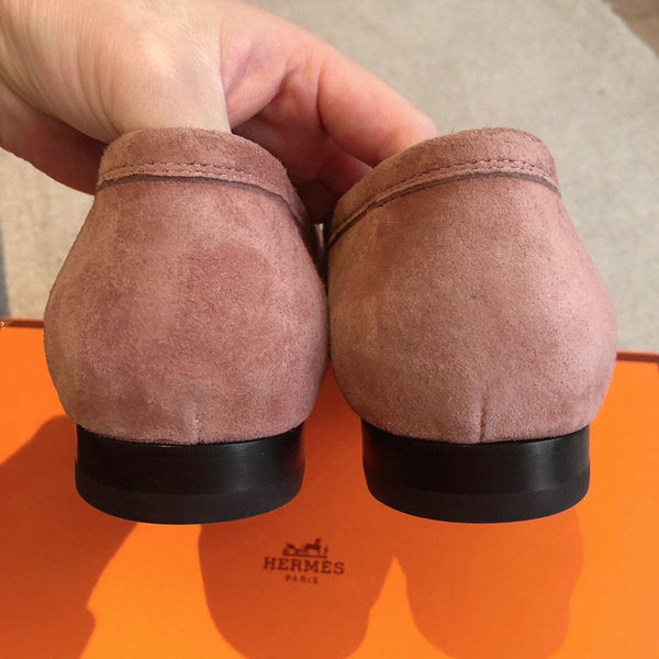 Paris Loafer In Rose Amarante Suede Goatskin With Signature Paris Buckle
