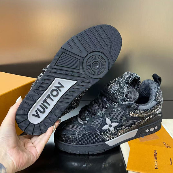 LV Skate Sneaker Black Swarovski Monogram Cowhide