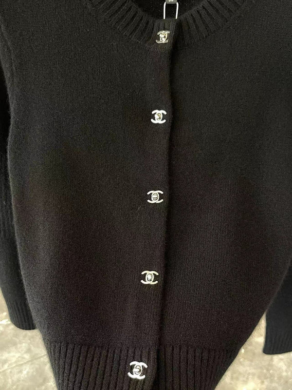 Chanel Black Cashmere Knitted Cardigan