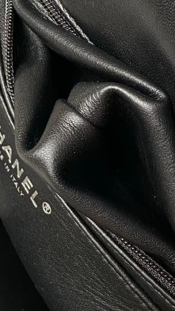 25C Mini Flap Bag Top Handle 20cm Black Lambskin Black Hardware Premium Version