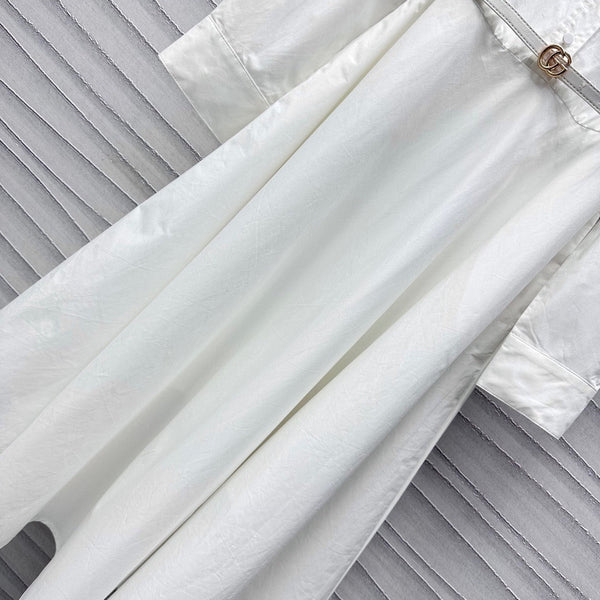 Abito midi Gucci in popeline di cotone bianco