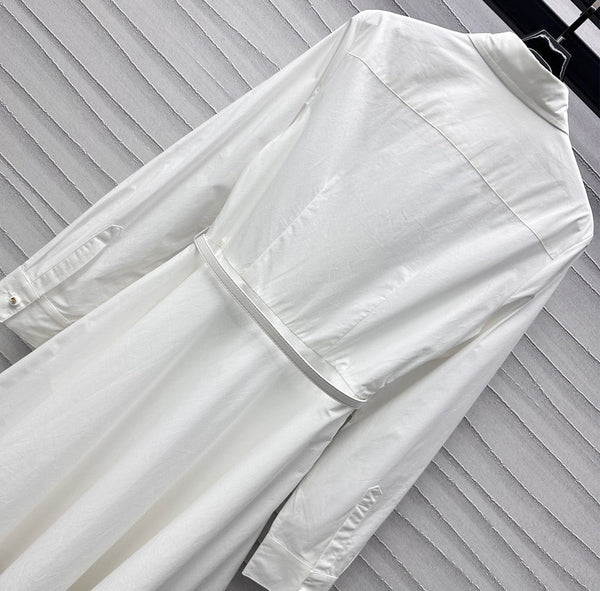 Abito midi Gucci in popeline di cotone bianco