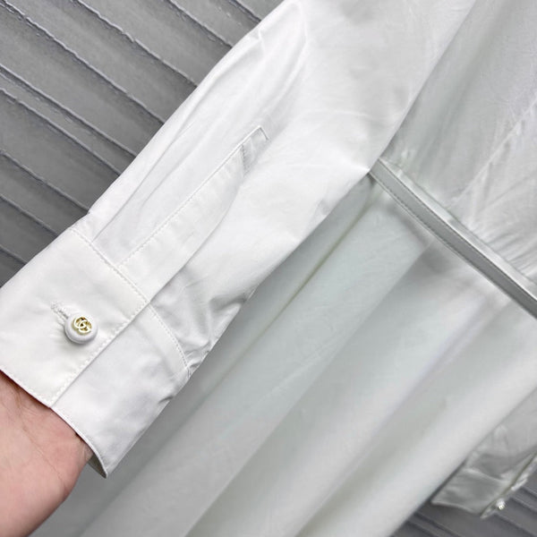 Abito midi Gucci in popeline di cotone bianco