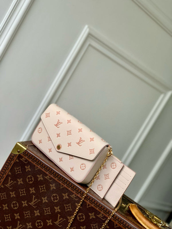 LV Felicie Pochette Pink Nude Cowhide