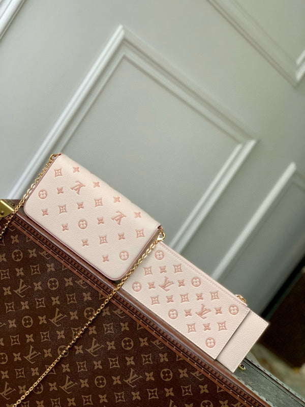 LV Felicie Pochette Pink Nude Cowhide